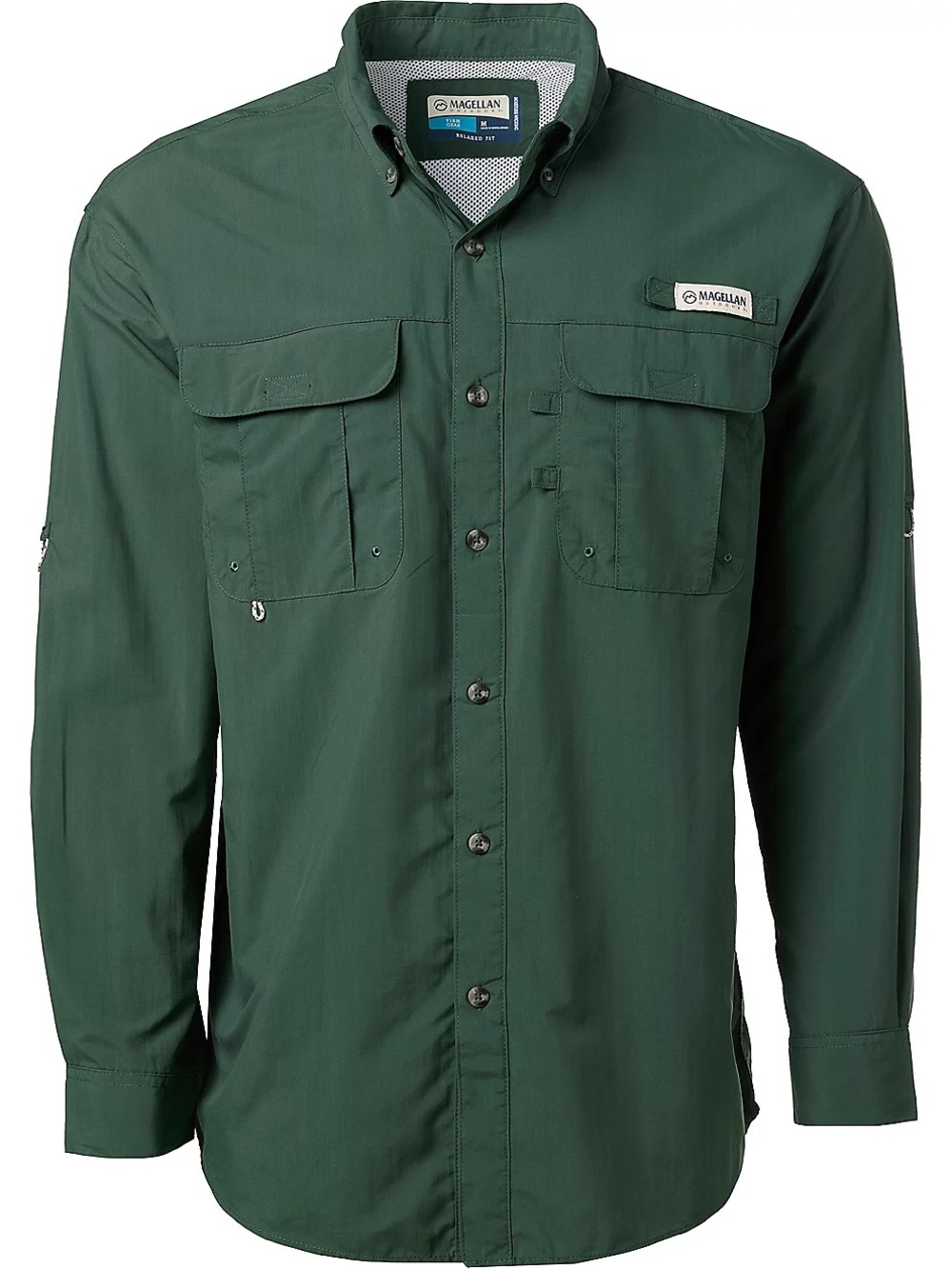 Magellan Outdoors Men's Forest Green Long Sleeve Button-Down Shirt